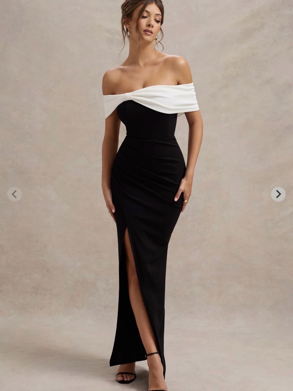 Worn once! Dry cleaned! In perfect condition! Gown with White detail